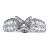 ESTATE LARGE .80CT DIAMOND 18KT WHITE GOLD BUTTERFLY SEMI MOUNT ENGAGEMENT RING