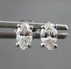 ESTATE .55CT MARQUISE CUT DIAMOND 14KT WHITE GOLD 3D CLASSIC STUD EARRINGS #5163