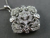 ESTATE .75CT DIAMOND 14KT WHITE GOLD FLOWER MULTI HEART SQUARE FILIGREE PENDANT