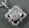 ESTATE .29CT DIAMOND 14KT WHITE GOLD 3D SQUARE HALO FLOWER FLOATING PENDANT