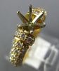 ESTATE .72CT DIAMOND 14KT YELLOW GOLD 3D ROUND PAVE SEMI MOUNT ENGAGEMENT RING