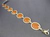 ESTATE WIDE 3.50CT DIAMOND & ORANGE ARAGONITE 14K YELLOW GOLD OVAL HALO BRACELET