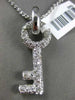 ESTATE LARGE .67CT DIAMOND 18KT WHITE GOLD KEY TO MY HEART PAVE FLOATING PENDANT