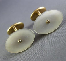 ANTIQUE AAA MOTHER OF PEARL 14K YELLOW GOLD CLASSIC HANDCRAFTED CUFF LINK #26424