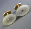 ANTIQUE AAA MOTHER OF PEARL 14K YELLOW GOLD CLASSIC HANDCRAFTED CUFF LINK #26424