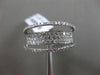 ESTATE WIDE .70CT DIAMOND 18KT WHITE GOLD 3D MULTI ROW PAVE OPEN FILIGREE RING