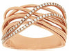 ESTATE .22CT DIAMOND 14KT ROSE GOLD 3D MULTI ROW CRISS CROSS ANNIVERSARY RING