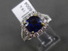 ESTATE 3.27CT DIAMOND & AAA SAPPHIRE 18KT WHITE GOLD SQUARE HALO ENGAGEMENT RING