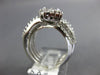 ESTATE LARGE 1.50CT DIAMOND 14K WHITE GOLD MULTI ROW HEART LOVE ANNIVERSARY RING