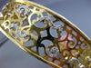 ESTATE WIDE .65CT DIAMOND 14K YELLOW GOLD 3D FILIGREE GRADUATING BANGLE BRACELET