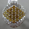 ESTATE WIDE 4.10CT DIAMOND & YELLOW SAPPHIRE 18KT WHITE GOLD 3D FILIGREE RING