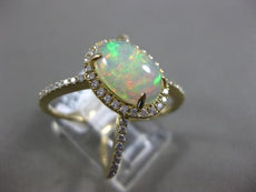 2.49CT DIAMOND & AAA AUSTRALIAN OPAL 14KT YELLOW GOLD FILIGREE CRISS CROSS RING