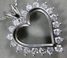 ESTATE LARGE 1.80CT DIAMOND 14KT WHITE GOLD 3D CLASSIC OPEN HEART PENDANT #17571