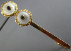 ANTIQUE LARGE AAA SAPPHIRE & MOTHER OF PEARL 14K YELLOW & ROSE GOLD 3D LAPEL PIN