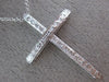 ESTATE LARGE .35CT ROUND DIAMOND 18KT WHITE GOLD 3D CLASSIC CROSS PENDANT #1140