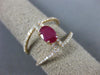 ESTATE LARGE 1.25CT ROUND DIAMOND & AAA OVAL CUT RUBY 14KT ROSE GOLD 3D FUN RING