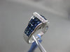 ESTATE WIDE 4.66CT DIAMOND & AAA SAPPHIRE 18KT WHITE GOLD 3D PYRAMID RING