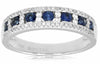 .86CT DIAMOND & AAA SAPPHIRE 14KT WHITE GOLD 3D SEMI ETERNITY ANNIVERSARY RING