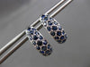 ESTATE WIDE 1.10CT AAA EXTRA FACET SAPPHIRE 14KT WHITE GOLD 3D HUGGIE EARRINGS