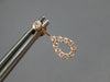 ESTATE .26CT DIAMOND 14KT ROSE GOLD 3D TEAR DROP CLASSIC HANGING EARRINGS