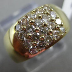 ESTATE WIDE .92CT DIAMOND 14KT YELLOW GOLD 3D SQUARE MULTI ROW FUN RING