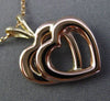 ESTATE 14KT YELLOW & ROSE GOLD CLASSIC DOUBLE HEART LOVE FLOATING PENDANT #25603