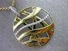 ESTATE LARGE .25CT DIAMOND 18KT WHITE & YELLOW GOLD CIRCULAR CRISS CROSS PENDANT