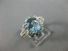 ESTATE WIDE 2.16CT DIAMOND & AAA AQUAMARINE 14KT WHITE GOLD OVAL ENGAGEMENT RING