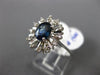 ESTATE WIDE 1.20CT DIAMOND & AAA SAPPHIRE 14KT WHITE GOLD OVAL FLOWER FUN RING