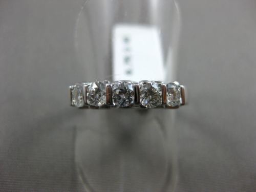 ESTATE .75CT DIAMOND 14K WHITE GOLD 3D FIVE STONE LOVE WEDDING ANNIVERSARY RING