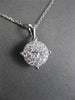 ESTATE LARGE .44CT ROUND DIAMOND 14KT WHITE GOLD CLUSTER 4 PRONG PENDANT & CHAIN