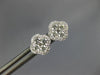 ESTATE .46CT DIAMOND 18KT WHITE GOLD 3D SQUARE FLOWER HALO STUD EARRINGS