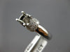 ESTATE .72CT DIAMOND 18K WHITE GOLD 3D V SHAPE SEMI MOUNT ENGAGEMENT RING #15731