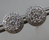 ESTATE LARGE .77CT ROUND DIAMOND 18KT WHITE GOLD 3D CLUSTER HALO STUD EARRINGS