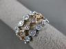 ESTATE WIDE 1.41CT WHITE & PINK DIAMOND 18K 2 TONE GOLD CLASSIC ANNIVERSARY RING