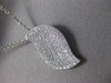 ESTATE .90CT DIAMOND 18KT WHITE GOLD WAVE PENDANT WITH CHAIN BEAUTIFUL #22308