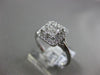 ESTATE WIDE .47CT DIAMOND 18KT WHITE GOLD 3D SQUARE HALO PROMISE ENGAGEMENT RING