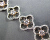 ESTATE WIDE 4.16CT WHITE & PINK DIAMOND 18KT GOLD 3D OPEN FLOWER TENNIS BRACELET