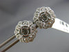 ESTATE .54CT DIAMOND 14K WHITE GOLD 3D HEXAGON FILIGREE SEMI MOUNT STUD EARRINGS