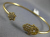 ESTATE .29CT DIAMOND 14KT YELLOW GOLD STAR OF DAVID HAMSA LUCKY BANGLE BRACELET