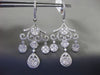 ESTATE LARGE 4.90CT DIAMOND 14KT WHITE GOLD 3D FLEUR DE LIS CHANDELIER EARRINGS