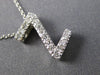 .24CT ROUND DIAMOND 14KT WHITE GOLD CLASSIC INITIAL FLOATING PENDANT #11310