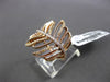 ESTATE WIDE .67CT FANCY YELLOW & WHITE DIAMOND 18KT ROSE GOLD 3D LEAF RING CUTE!