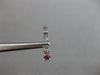 ESTATE .96CT DIAMOND & AAA PINK SAPPHIRE 14KT WHITE GOLD CLASSIC HUGGIE EARRINGS