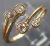 ESTATE .17CT DIAMOND 14K ROSE GOLD 4 STONE FILIGREE MILGRAIN CRISS CROSS RING