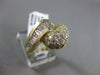 ESTATE WIDE .90CT ROUND & BAGUETTE DIAMOND 14KT YELLOW GOLD 3D CHANNEL PAVE RING