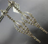 ESTATE LARGE 1.70CT DIAMOND 18KT WHITE GOLD 3D FILIGREE DROP HANGING EARRINGS