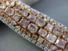 ESTATE MASSIVE 23.72CT WHITE & FANCY PINK DIAMOND 18K WHITE & ROSE GOLD BRACELET