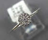 ESTATE .20CT ROUND CUT DIAMOND 18KT WHITE GOLD 3D CLASSIC PAVE CLUSTER LOVE RING