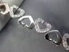 ANTIQUE 1.0CT DIAMOND 14KT WHITE GOLD 3D CLASSIC OPEN HEART LOVE BRACELET #17775